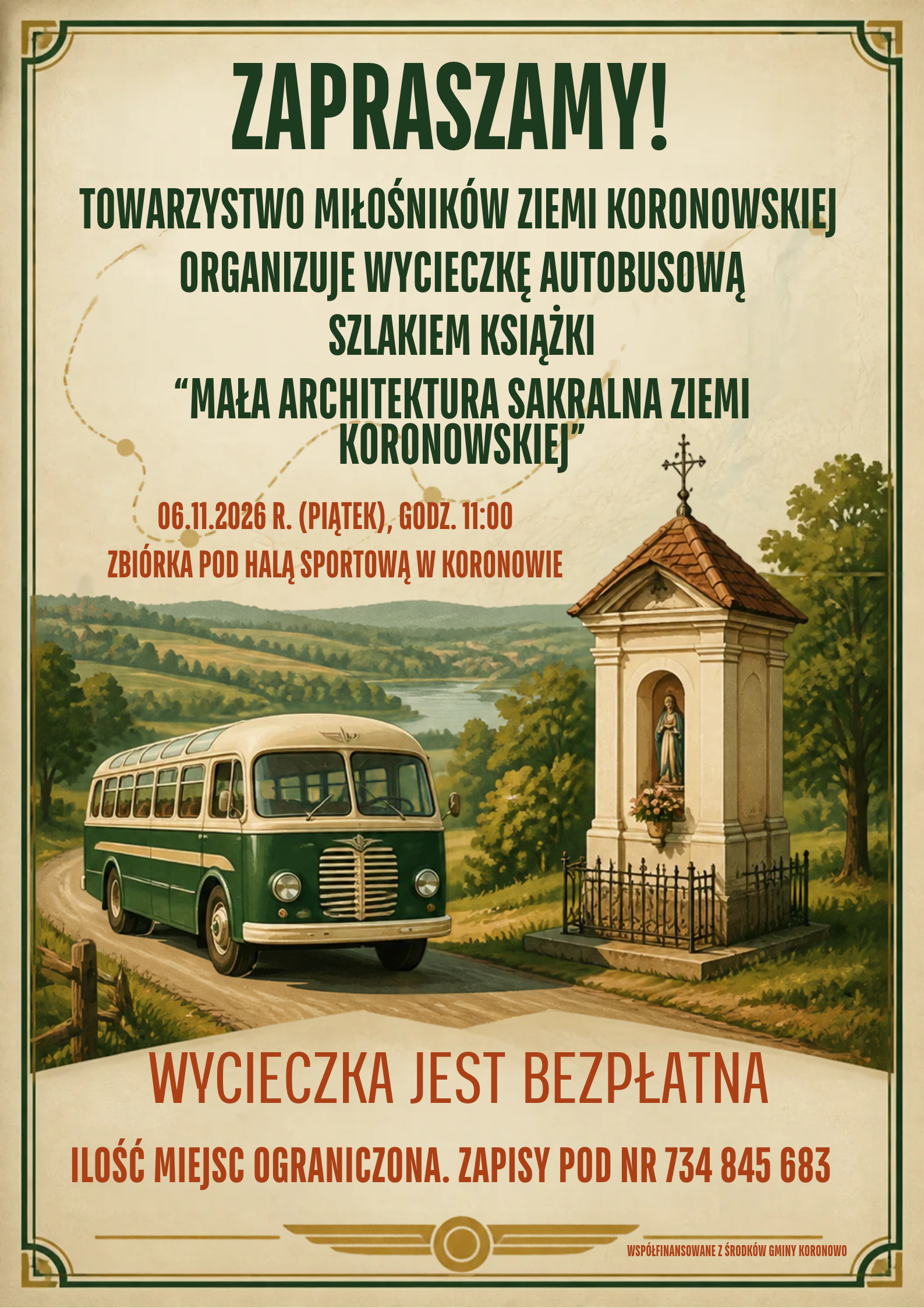 Plakat wycieczki szlakiem ksiazki