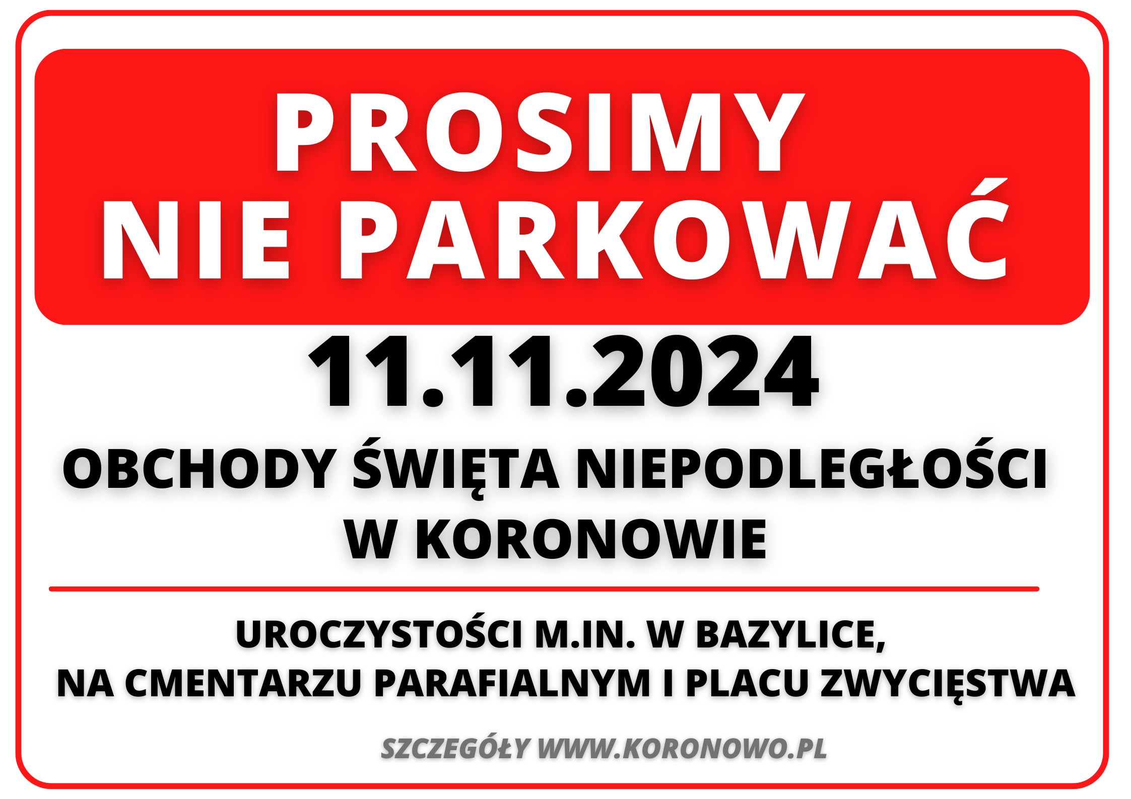 prosimy nie parkowac