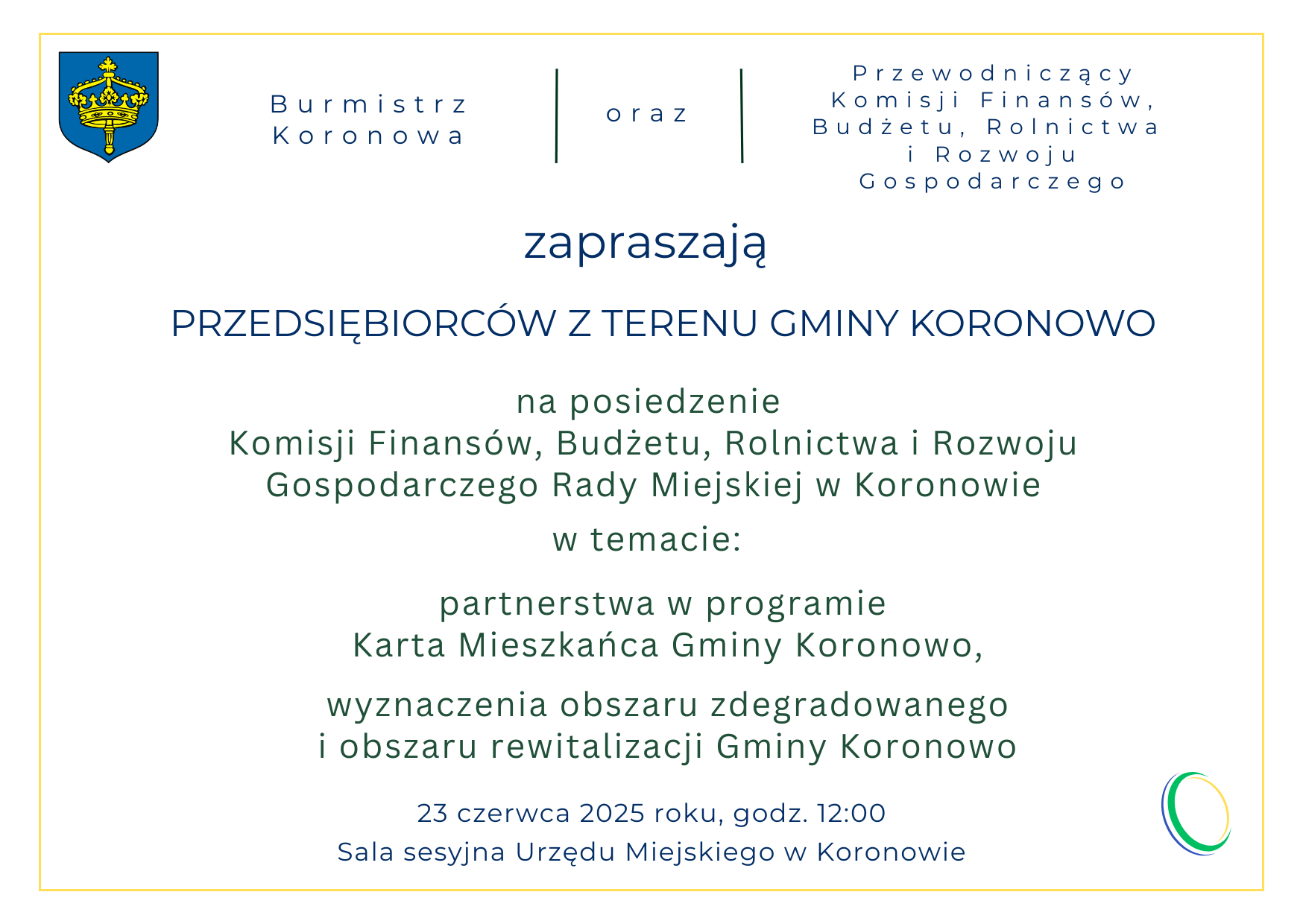 zaproszenie komisja finansow